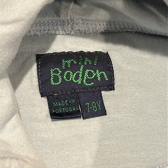 Mini Boden Navy Striped Cotton Toweling Hoodie 7/8 - Picture 3 of 10